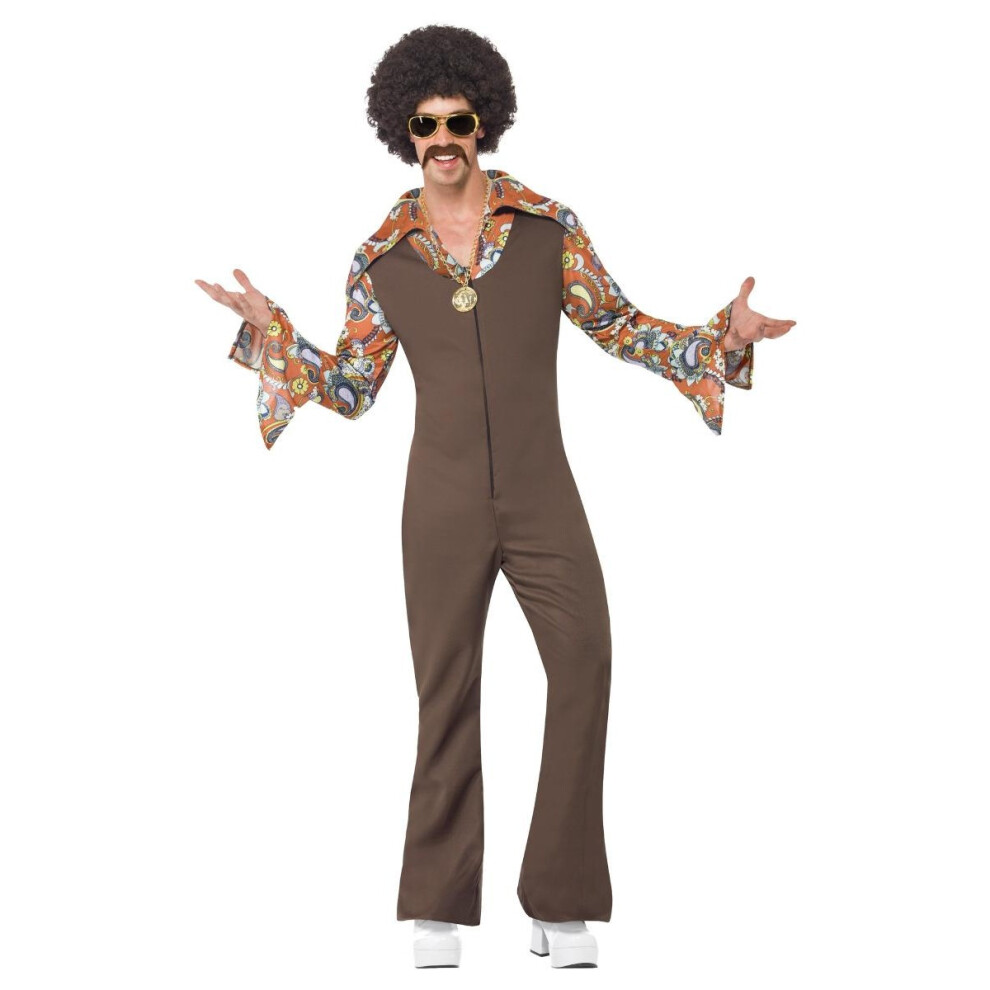 Smiffy's (M, ) Mens Groovy Boogie Costume Set Brown