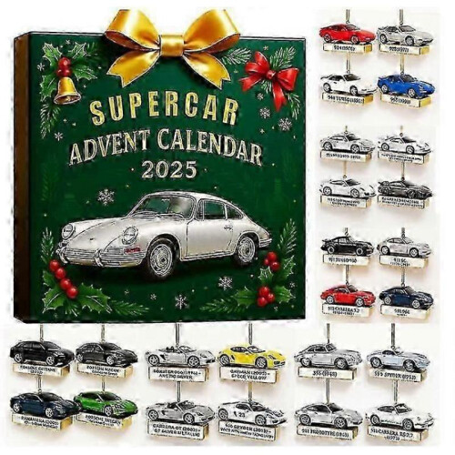 Supercar advent calendar blind box Christmas tree decoration Acrylic 2D