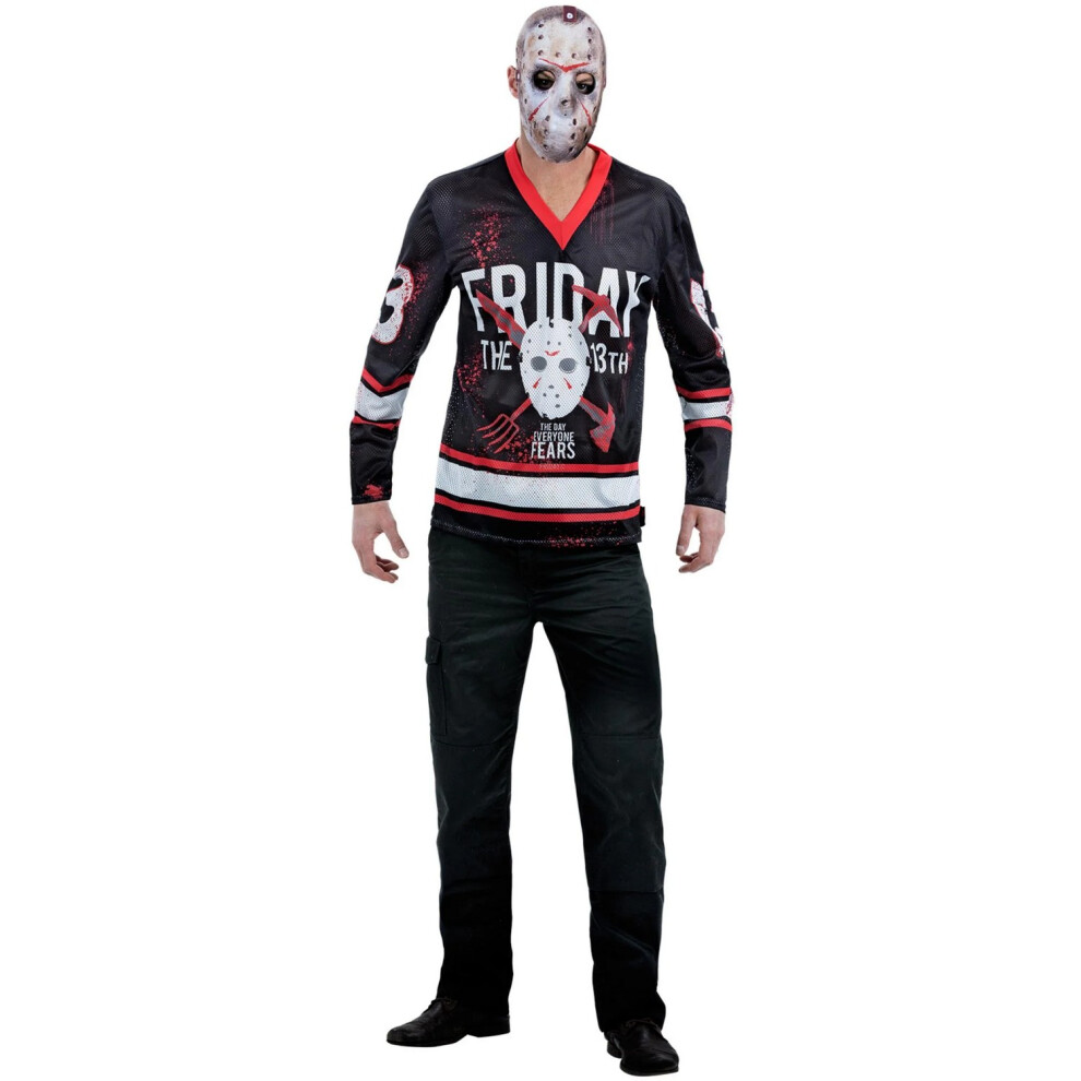 Smiffy's (M, ) Mens Friday The 13Th Hockey Costume Top Black/Red