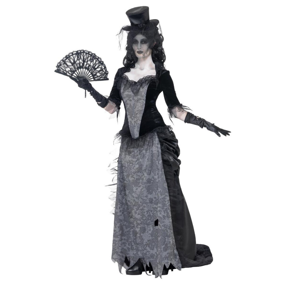 Smiffy's (8 Uk - 10 Uk, ) Womens/Ladies Ghost Town Widow Costume Set Grey