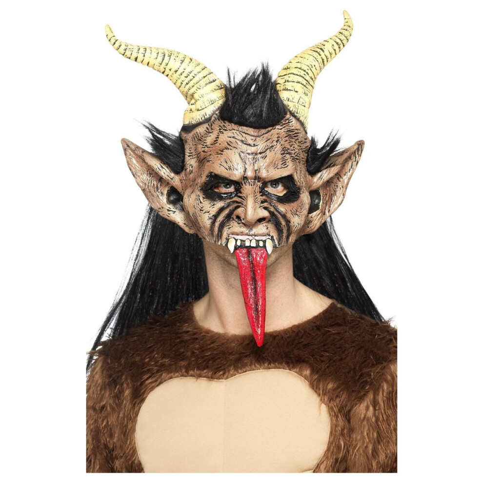 Smiffy's Unisex Adult Beast Krampus Demon Mask Not,Specified