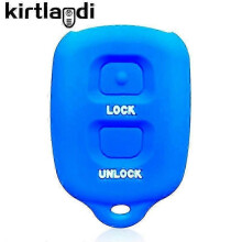 (blue) silicone Auto Keyless 2 Button Remote Car Key Shell Cover Fob Case For Toyota RAV4 Corolla G6 Ipsum for Daihatsu sirion 2 Terios Key Blanks
