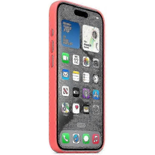 (Guava) For Apple iPhone 15 Pro Silicone Case with MagSafe 2