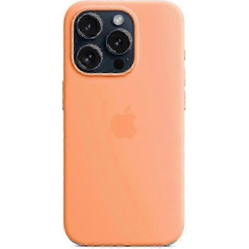 (Orange Sorbet) For Apple iPhone 15 Pro Silicone Case with MagSafe 1