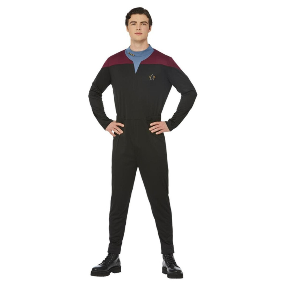 Star Trek (M, ) Mens Voyager Command Uniform Costume Set Black