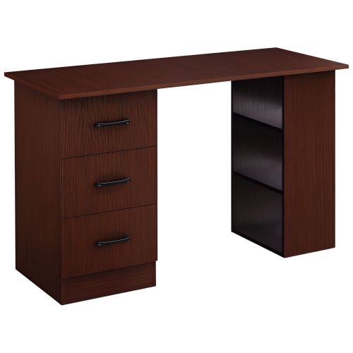 Homcom HOMCOM Computer Desk w/ Storage, Writing Study Table for Home Office, Brown 1