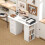Homcom HOMCOM 120cm Computer Desk PC Table Workstation w/ 3 Shelf & Drawers White 7