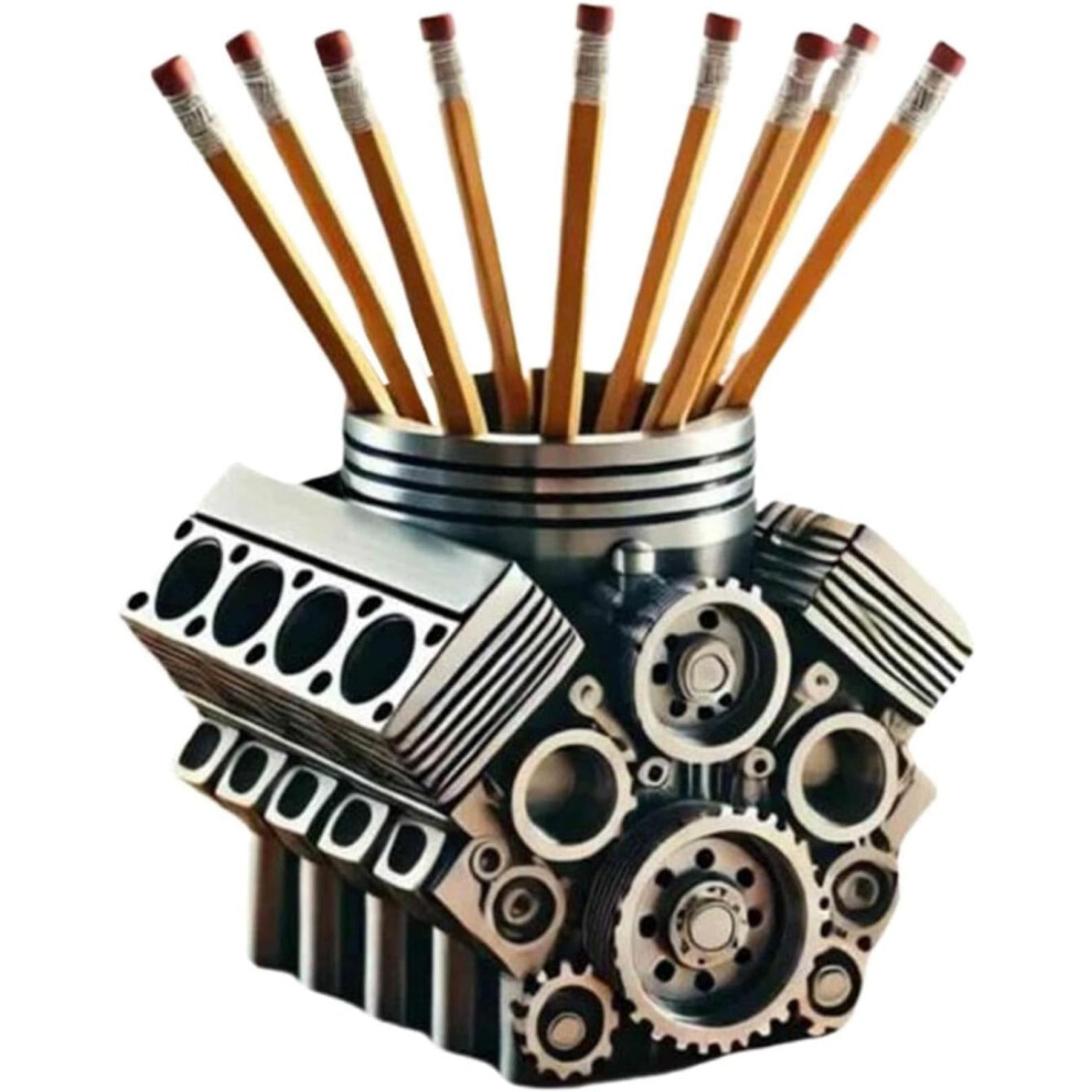 Motor Desk Organizer, Pen Holder With V8 Engine, Enginethemed Pen Holder, V8 Engine Design Storage Box, Desk Decor For Car Enthusiasts 9365049063326
