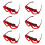 6x Plastic Heart Light Up Eyewear Safe Glowing Accessories-Red 1