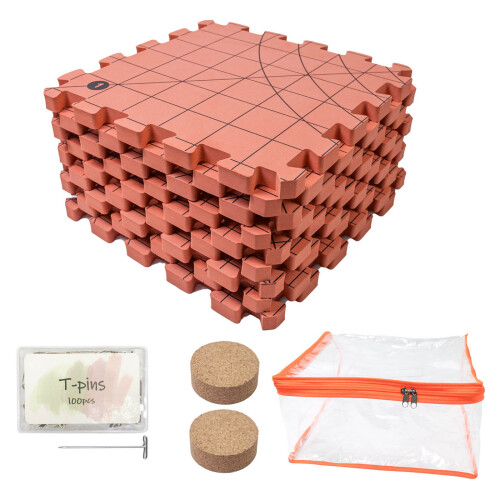 9Pcs Foam Blocking Mat 32x32cm Knitting Blocking Foam Pad-Red