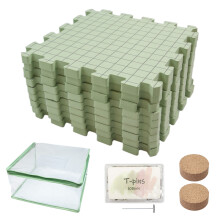 9Pcs Crochet Blocking Mat 32x32cm with 100Pcs T Pin For-Green