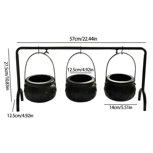 3 Pcs Halloween Party Decorations Witches Cauldron Serving Bowls 2