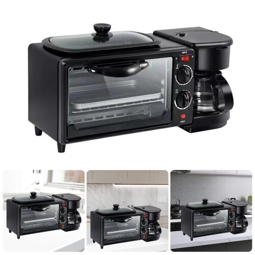 Efficient 3 Function Breakfast Set Coffee Pot Nonstick Frying 1