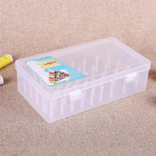 Sewing Storage Box for Bobbins and Thread Spools, Embroidery Organizer with Secure Closure 2