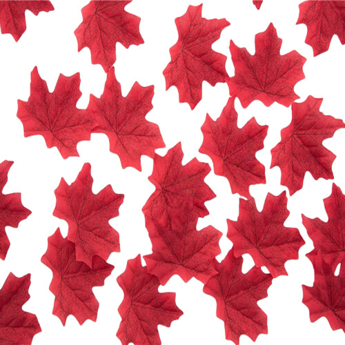50Pcs Colorful Plastic Maple Leaf With Natural Look For DIY-12