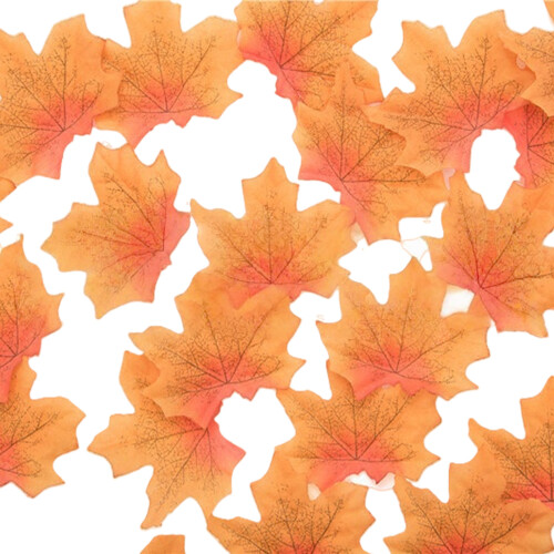 Feuille d'érable en plastique colorée, 50 pièces, aspect-6