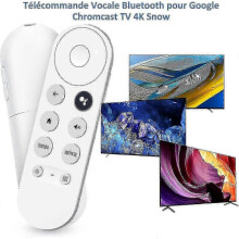 Google Chromecast 4K with Bluetooth Voice Remote - Snow White | Stream Netflix, YouTube | Fast Setup
