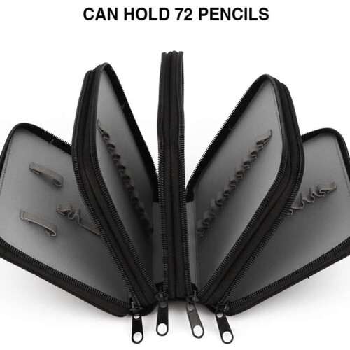1 piece pencil case, solid color, square, sketch pencil case, stationery, gift, black 2