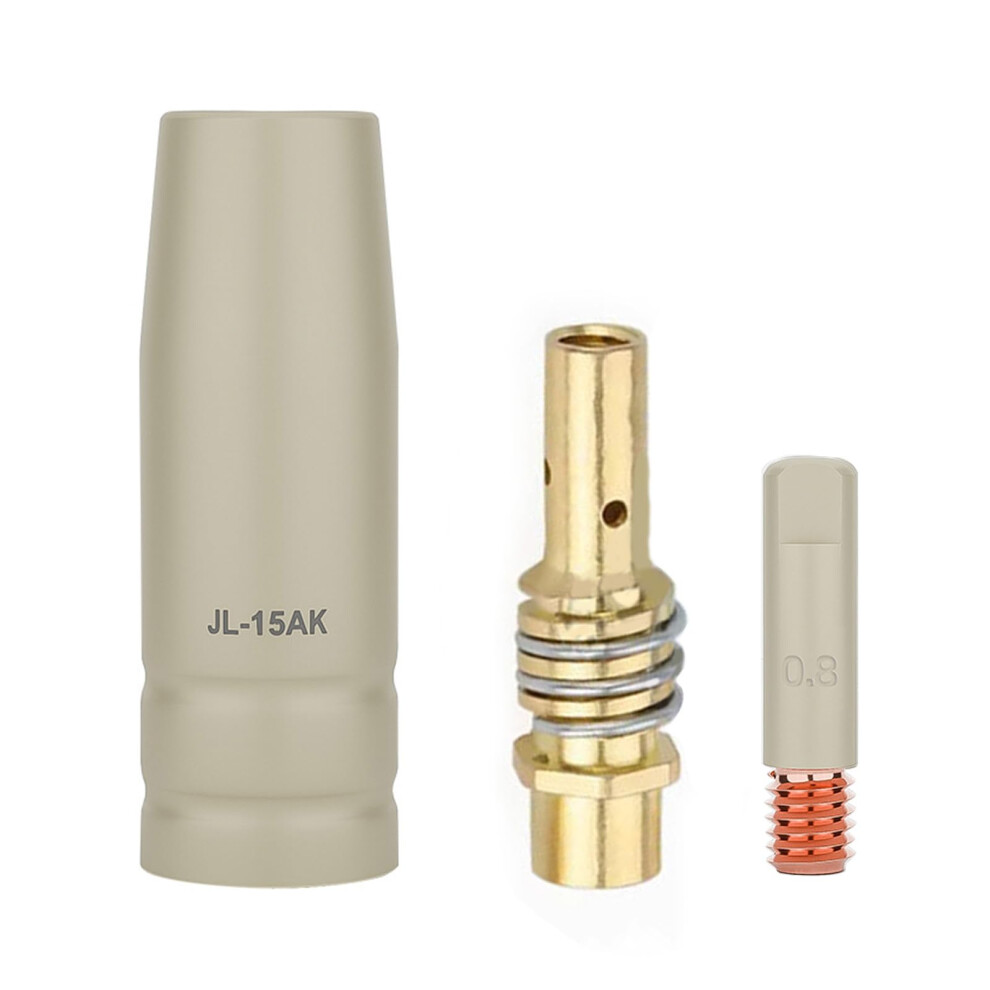 15Ak European Welding Nozzle Attachments 3Piece Set 0.8Mm Conductivity Wearresistant For Manufacturing Needs 9426802387216