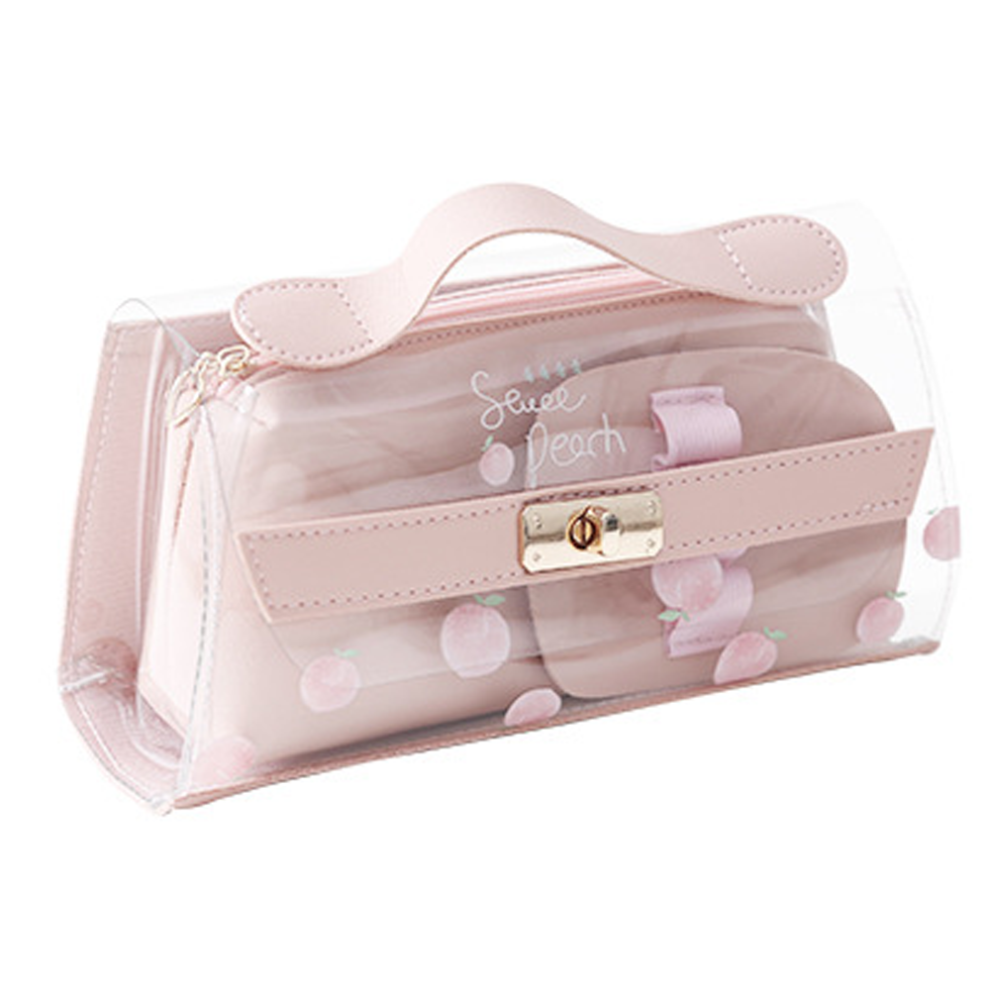 Transparent Cosmetic Bag, Reinforced Seams Clear Toiletry Case For Women, Stadium Approved Bag With Detachable Adjustable Strap, Portable Reusable Mak