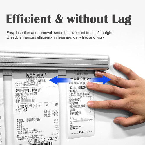 2 Pack Restaurant Refrigerator Ticket Holder No Drilling Silver 60cm 2pcs 2