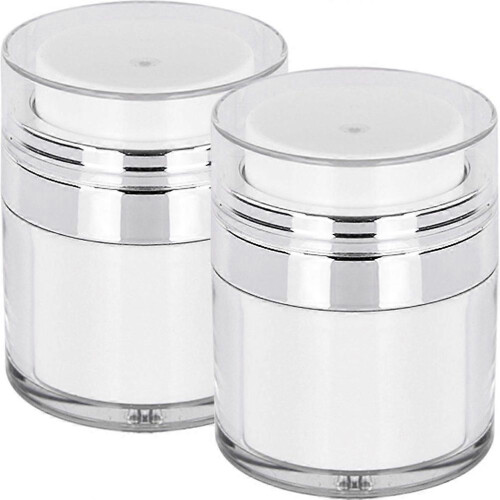 2pcs Lotion Cream Storage Bottles Reusable Sample Bottles Moisturizer Pump Dispenser(100ml)
