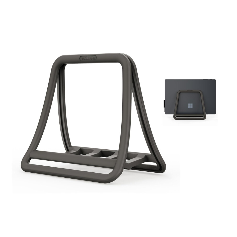Adjustable Vertical Laptop Stand With Spacesaving Desk Organizer And Universal Secure Grip Black 9365049064149