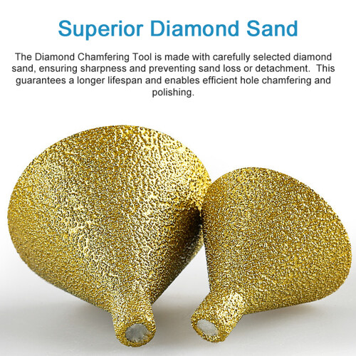 Diamond Beveling Chamfer Bit M10 Thread for Stone and Tile Hole Trimming