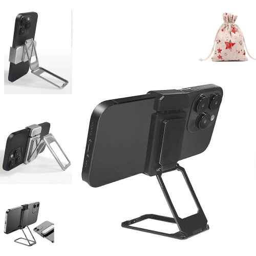 (Silver) New Upgraded Back Clip Type 360 Folding Bracket, Back Clip Foldable Phone Holder