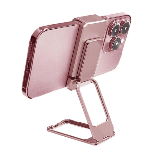 (Rose Gold) New Upgraded Back Clip Type 360 Folding Bracket, Back Clip Foldable Phone Holder