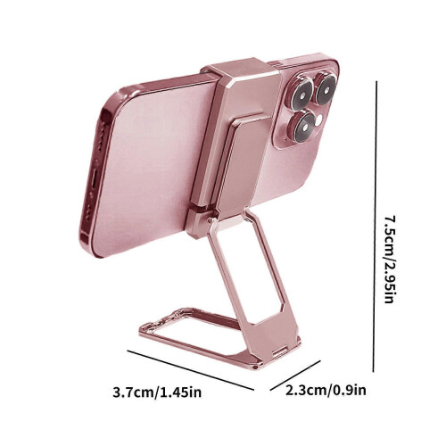 (Rose Gold) New Upgraded Back Clip Type 360 Folding Bracket, Back Clip Foldable Phone Holder 2