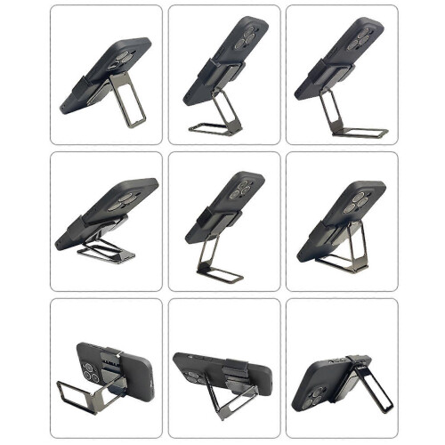 (Rose Gold) New Upgraded Back Clip Type 360 Folding Bracket, Back Clip Foldable Phone Holder 1