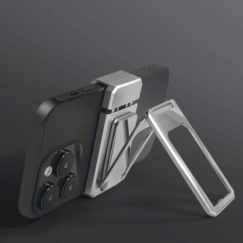 (Silver) New Upgraded Back Clip Type 360 Folding Bracket, Back Clip Foldable Phone Holder 2