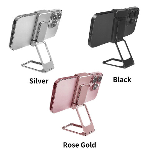 (Silver) New Upgraded Back Clip Type 360 Folding Bracket, Back Clip Foldable Phone Holder 1