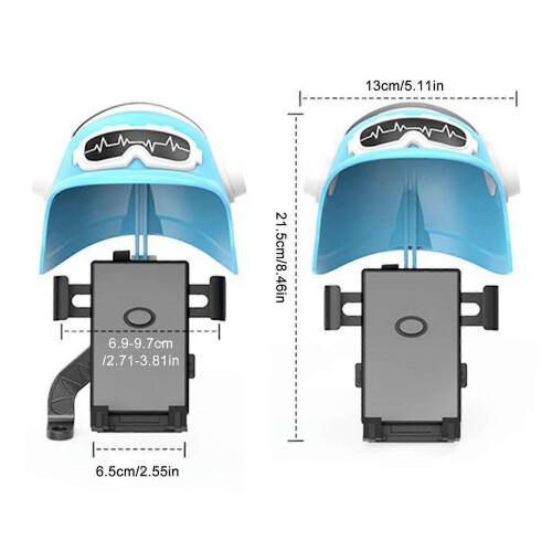 (Yellow) Bicycles Phone Holder Helmet Shape Sunshade Rainproof Handlebar 2