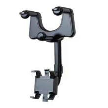 (Style1, Black) 360 Universal Car Phone Holder Rotatable And Retractable Rearview Mirror Mount