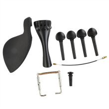 Professional violin accessories made of ebony. Tuning pegs, chinrest, tailpiece, and endpin enhance both the aesthetics and sound of your 4/4 violin.