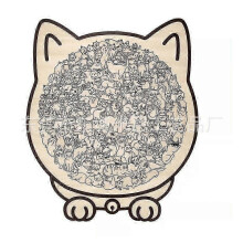 (D) 135-Piece Cat Shaped Wooden Jigsaw Puzzle, Cat Shaped Wooden Puzzle, Unique Animal Shape WoodPuzzle, CreativePuzzle Gifts for Cats Lover