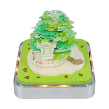 (Green) 3D Calendar 2026 Sakuras Tree 3D Sakura-Tree Timepiece Calendar with Lights Presents