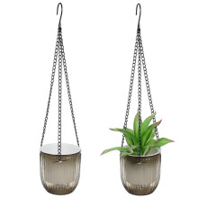 2 Pcs Hanging Plant Pots Self Watering Hanging Plant Pots Water-Absorbing Basket with Plant Hanger Hanging Planters for Indoor Plants