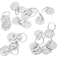 20pcs Number 1-20 Tags Key Ring Tags Key Classification Tags Metal ID Tags Small Round Luggage Tags