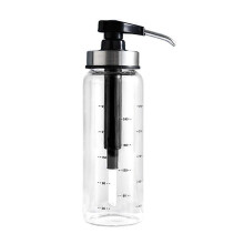 Stainless Steel Glass Sealing Bottle Kitchen Honey Dispenser Leak-proof Jam Container Cruet (Black, 300ml)