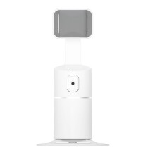 (White) 360 Phone Holder Smart AI Face Auto Tracking Selfie Stick Stand Shoot Mount