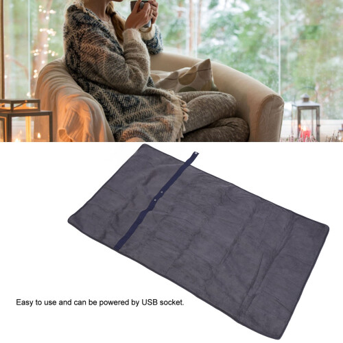 Dark Gray USB Electric Blanket – Fast Heating Polyester Shawl, Portable 18oz 2