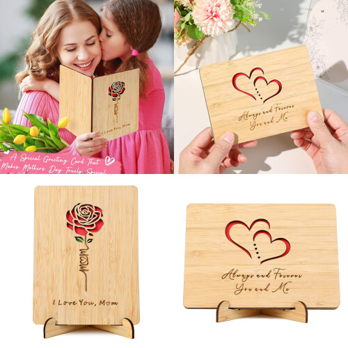 User Friendly Wooden Greeting Card Handmade Celebration-Style A 1