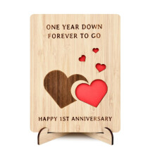 User Friendly Wooden Greeting Card Handmade Celebration-Style A