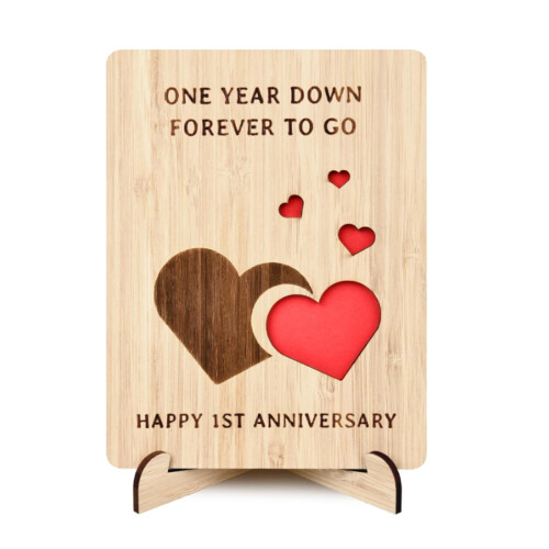 User Friendly Wooden Greeting Card Handmade Celebration-Style A