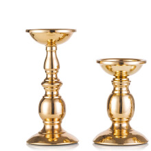 Timeless Vintage Brass Pillar Candle Holders, Elegant Metal Crystal Wedding Table Centerpiece for Fireplaces, Home Decor, Living Room, Study, Bedroom,