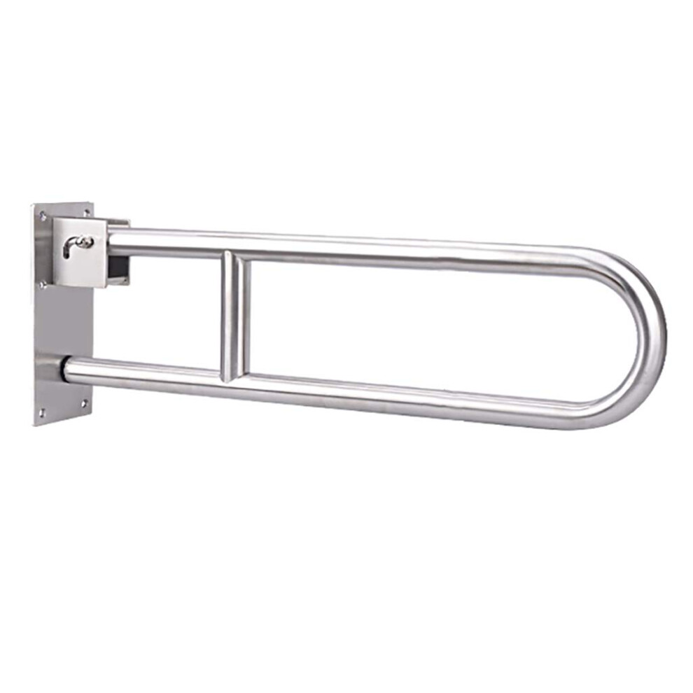 Bathroom Safety Rails with AntiSkid Grip, Foldable Stainless Steel Toilet Grab Bar for Elderly