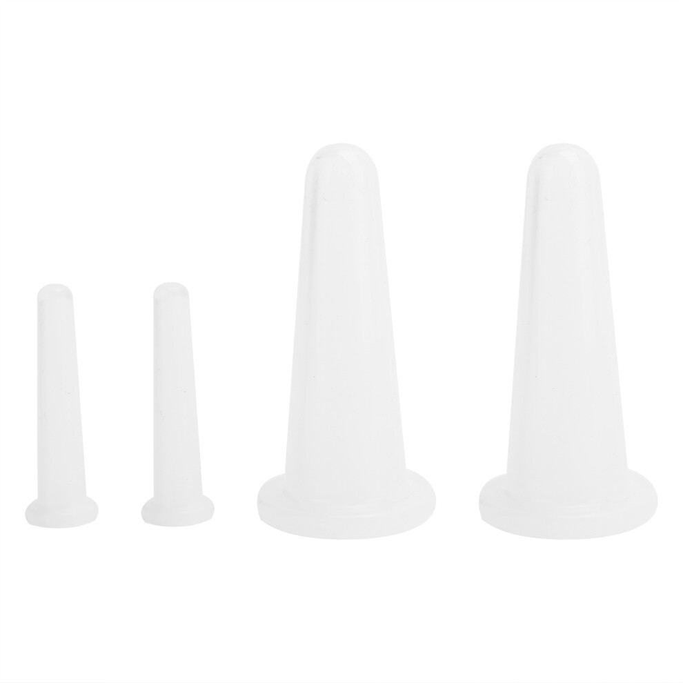 Silicone Massage Cupping Facial Set, Vacuum Massage Cup Kit, 4Pcs Transparent Silicone Mini Facial Cups for Face Neck Eyes Massaging, Anti-Aging Beaut